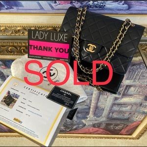 CHANEL Classic Double Flap in Rare Color Midnight with 24K Gold and Lambskin